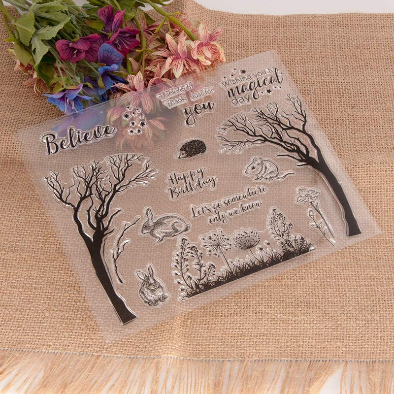 Arrietty Just for You Thinking of You Happy Birthday Trees Dandelion Rubber Stamps Clear Stamps for CHRISTMAS Card Making Decoration and DIY Scrapbooking Rubber Stamps for Crafts - Image 5